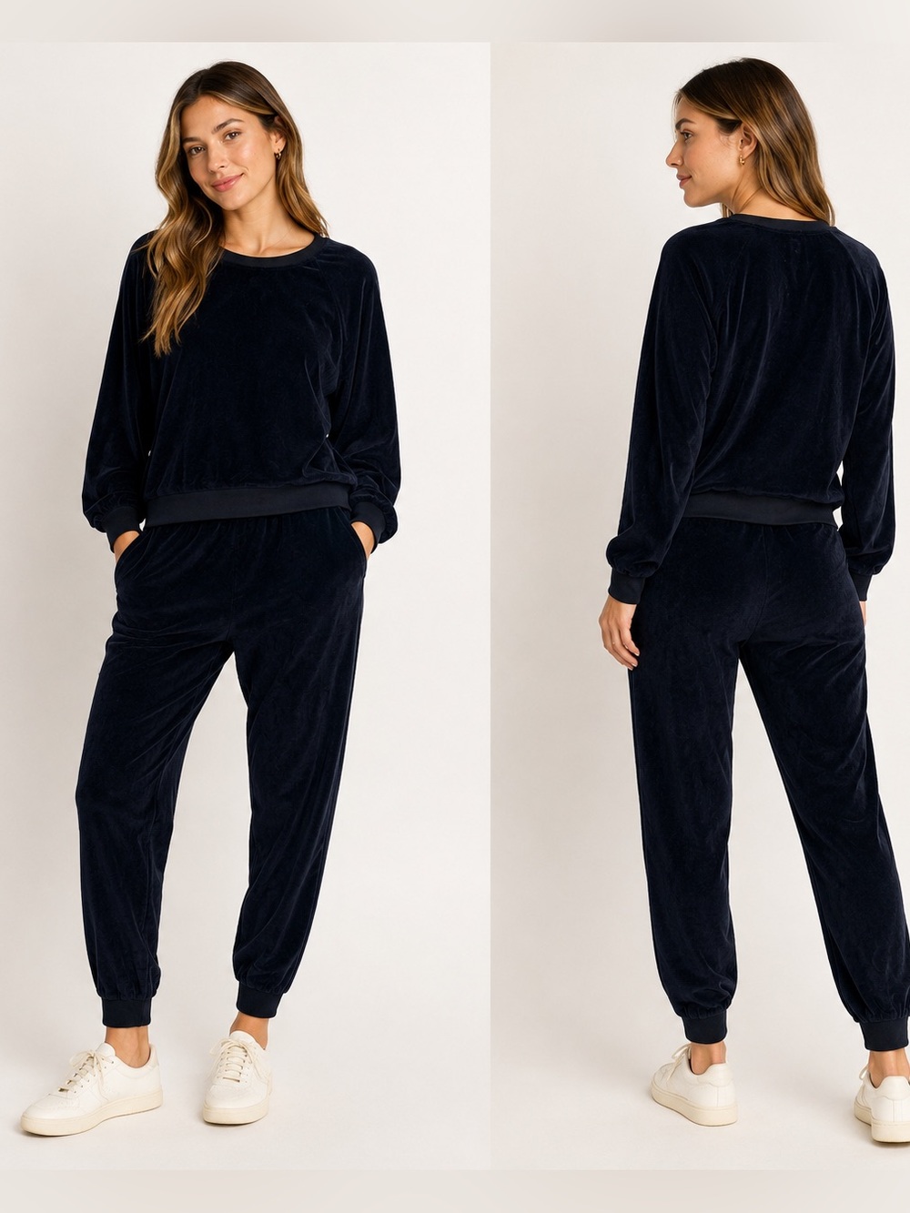 Another Love Black Velour Lounge Set Size Large Athleisure Casual Runaround